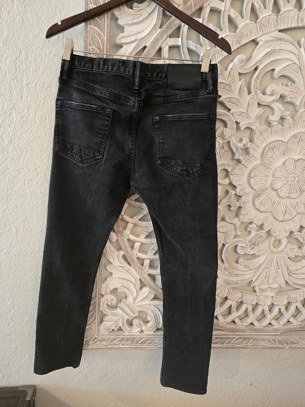 Allsaints Cigarette Black Skinny Jeans Button Fly Stretch Men's 28 - Picture 6 of 8